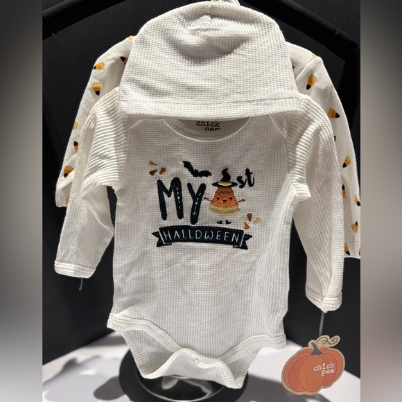 NWT Chick Pea “My 1st Halloween” 2-Pack Bodysuit & Hat Set - Picture 1 of 4